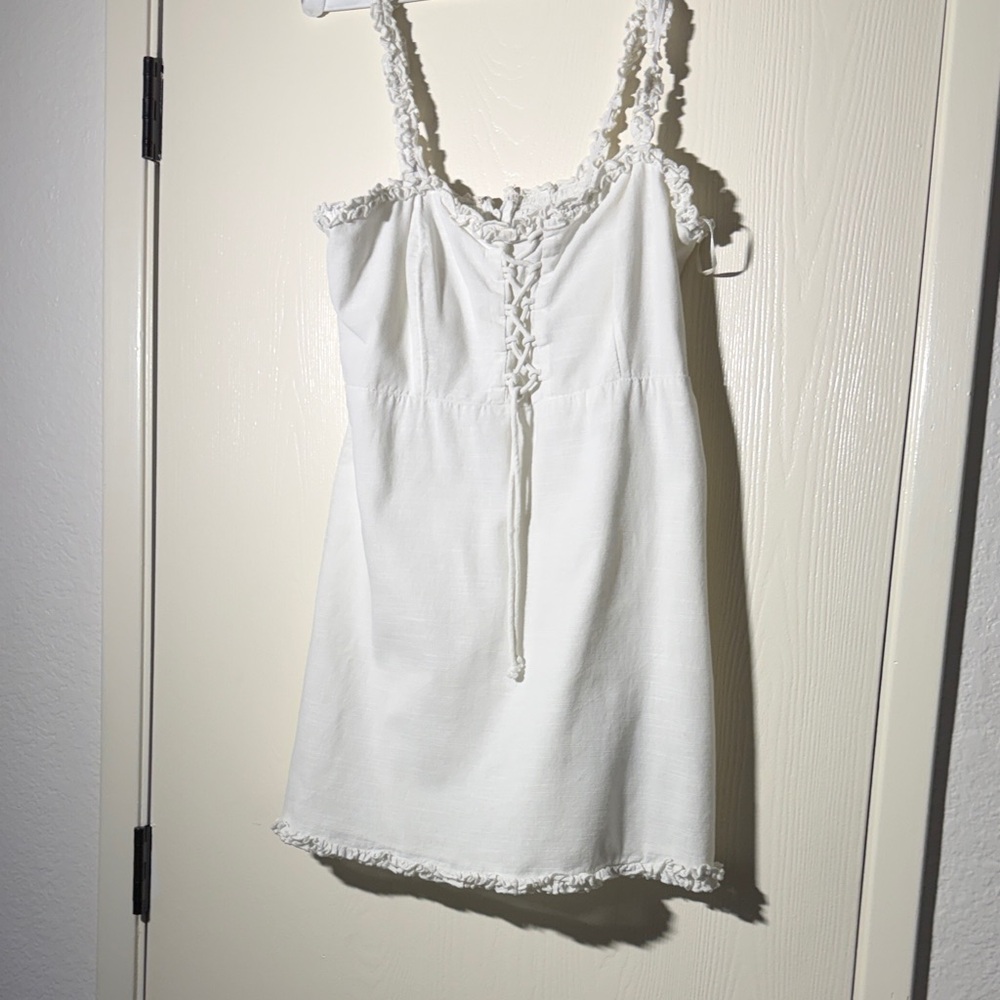 Urban Outfitters White Lace-Up Blouse